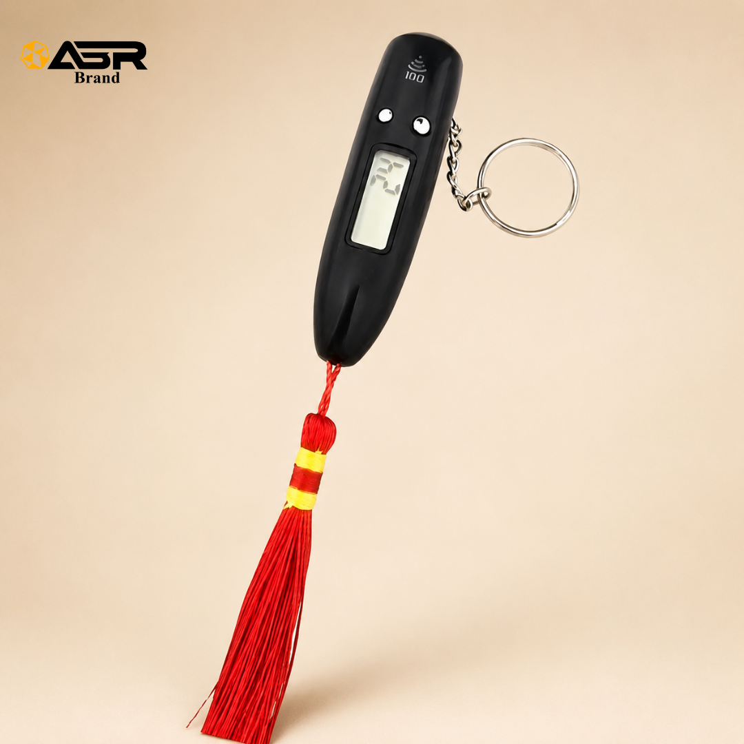 Digital Tasbih Counter Keychain with LCD Display and Red Tassel