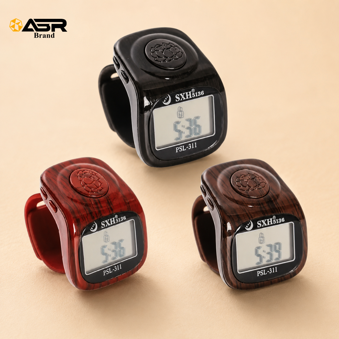 8 Channel Digital Tasbih Counter Ring with LED Display and Clock