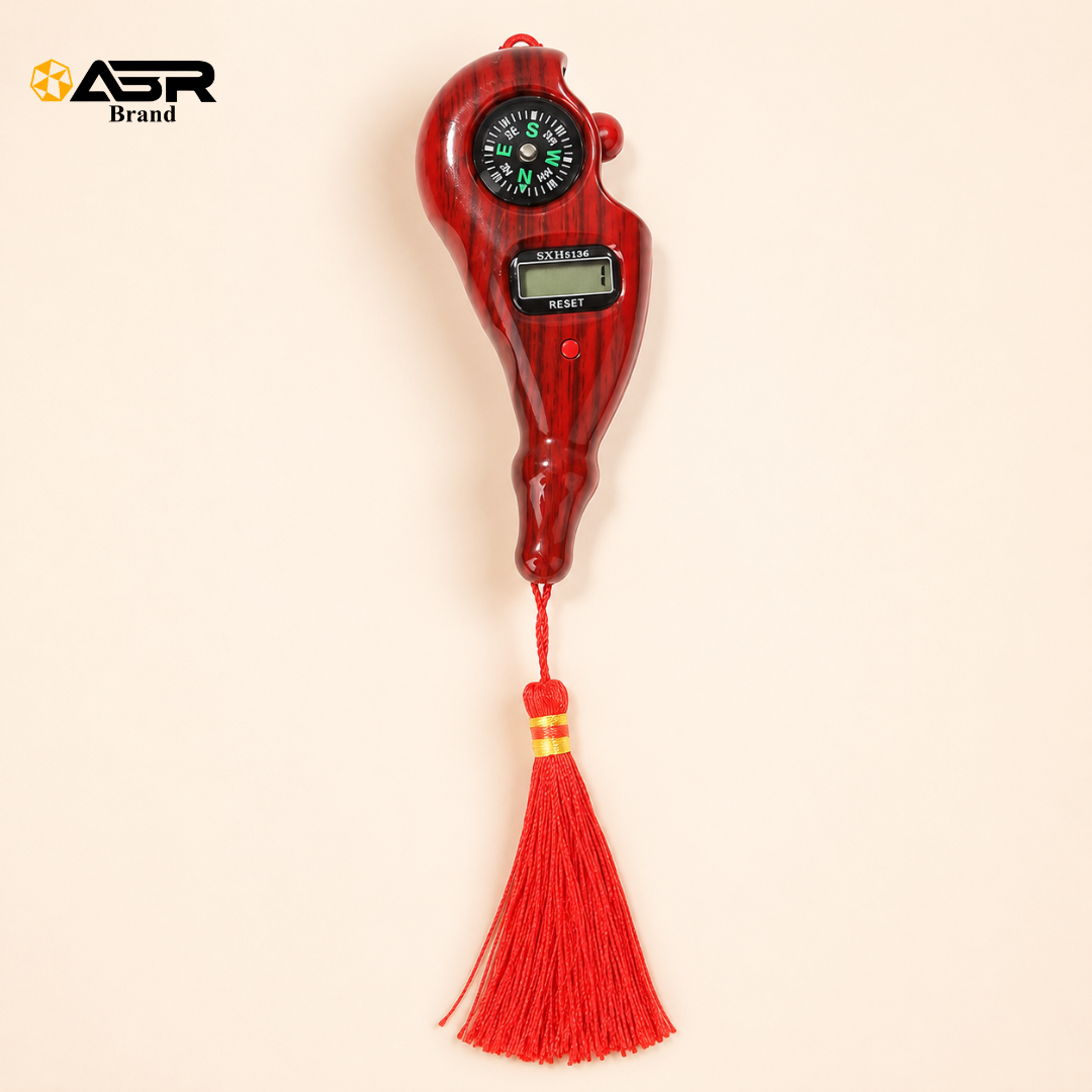 Digital Tasbih Counter with Compass and Red Tassel