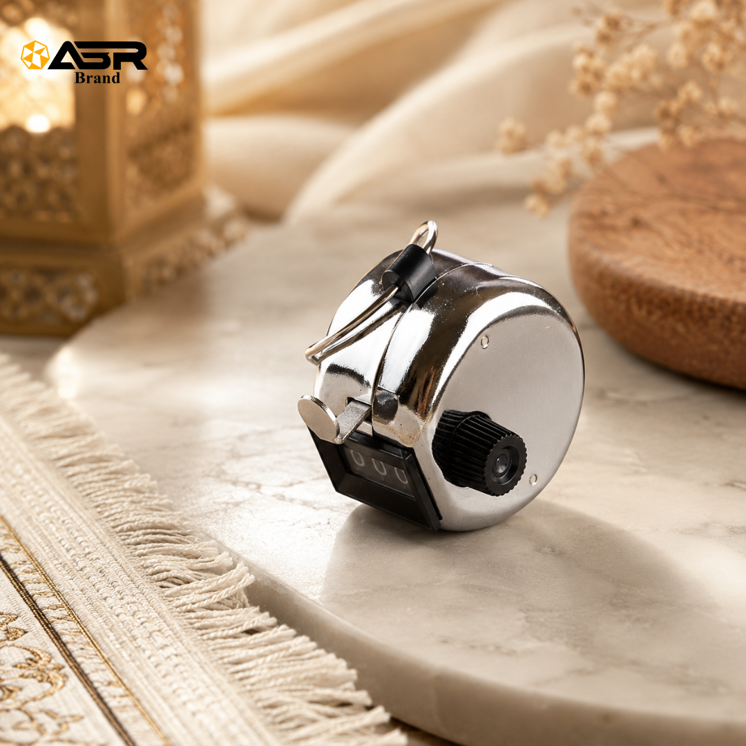 Silver Manual Tasbih Counter for Dhikr and Prayer Counting
